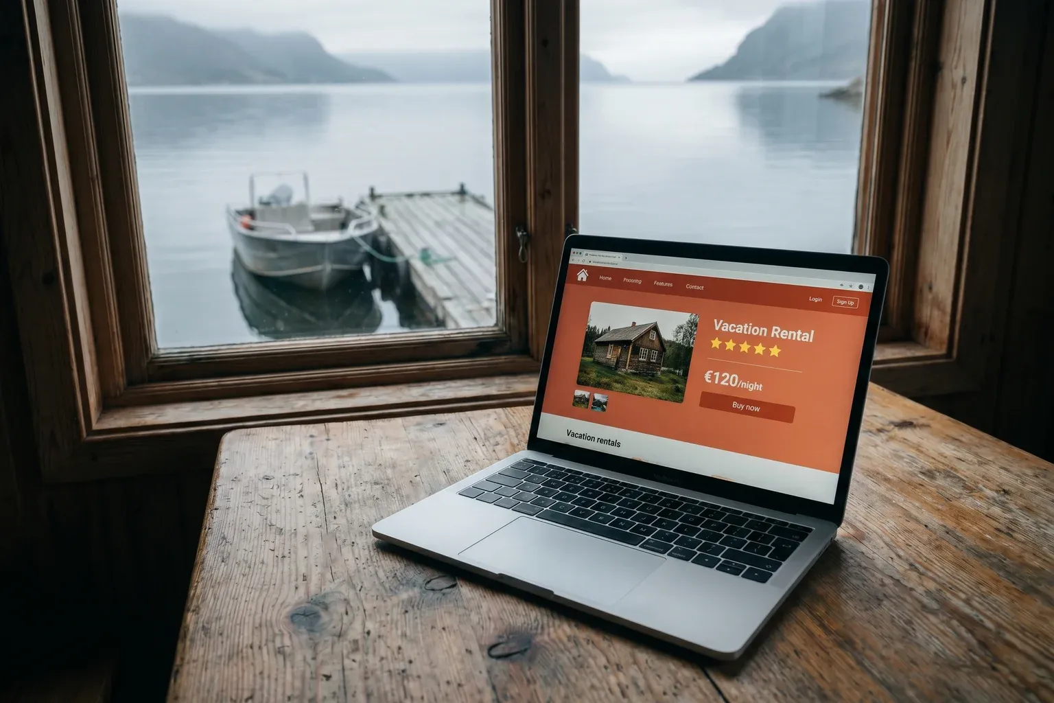 Hytte med båt ved norsk brygge — utleie til fisketurister via Airbnb